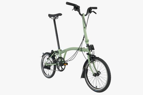 Skladací bicykel Brompton C Line Explore - Black Edition (Matcha Green, riadidlá: H)